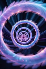 Poster - swirling patterns create a mesmerizing visual in vibrant shades of blue and purple, conveying a sens