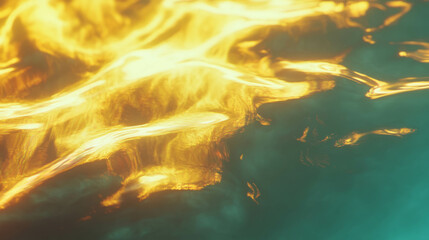 Aufkleber - Vibrant yellow smoke reflection on metallic surface abstract concept