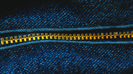 Poster - Denim texture and zipper detail for fashion and design concepts