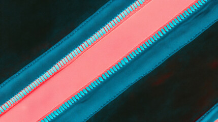 Aufkleber - Vibrant zipper background with contrasting colored teeth for creative design
