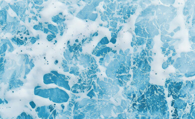 Poster - Abstract blue background with white soap foam texture for clean and fresh design concepts
