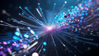 Poster - vibrant explosion of light and color creates a mystical atmosphere in a digital artwork showcasing e