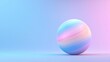 © Pricha - Astronomy celestial gradient planets. A colorful, gradient sphere on a soft blue and pink background creates a dreamy atmosphere.