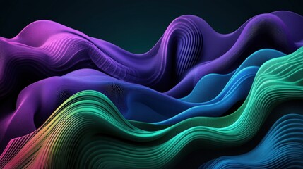 Fototapete - Abstract 3d wave background with smooth flowing lines and dynamic motion effects