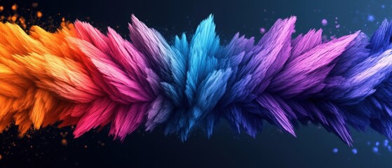Poster - Colorful feathers backgrounds for artistic and creative designs and projects
