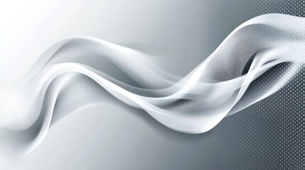 Abstract silver wave flowing on gray textured background, website design