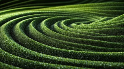 Poster - green spiral pattern design with abstract shapes and textures on a white background