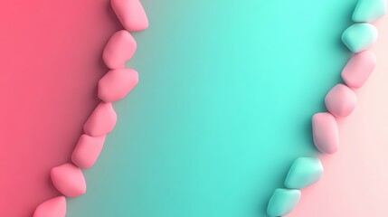 Poster - abstract pink and blue background with green elements creating a vibrant artistic visual design