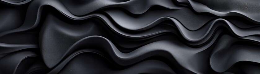 Poster - black wavy background with a photo inserted in the center of the composition