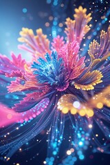 Poster - colorful abstract design resembling a blooming flower with intricate patterns and vibrant hues