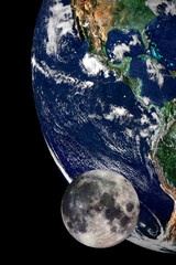 Wall Mural - earth and moon in space