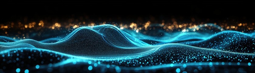 Poster - A dynamic wave of light illuminating a dark space creating a captivating visual effect and atmosphere