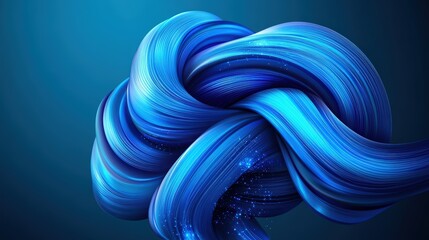 Poster - Abstract blue waves background with smooth flowing patterns and textures for design purposes
