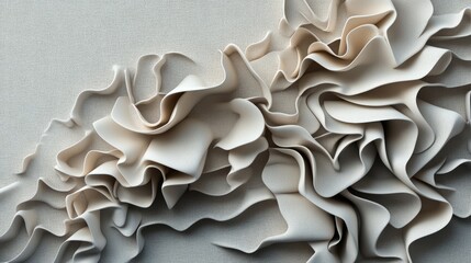 Poster - Close up of white wall featuring a collection of colorful paper flowers and decorative elements
