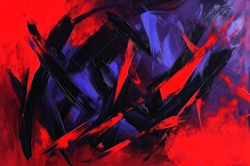 Poster - Abstract Expression of Bold Colors with Dynamic Brush Strokes
