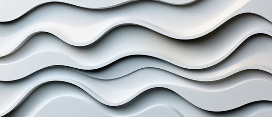 Poster - White wave pattern on light blue background creating a calm and serene visual effect