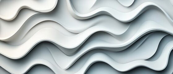 Fototapete - Abstract 3d background with wavy lines in blue and green color palette for design and art projects