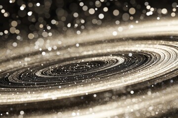 Poster - Abstract swirling galaxy with golden light and sparkling particles