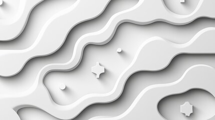 Poster - Abstract white background with three dimensional shapes and textures creating a modern design concept