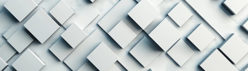 Poster - Abstract 3d background with white and blue squares in modern design for creative projects