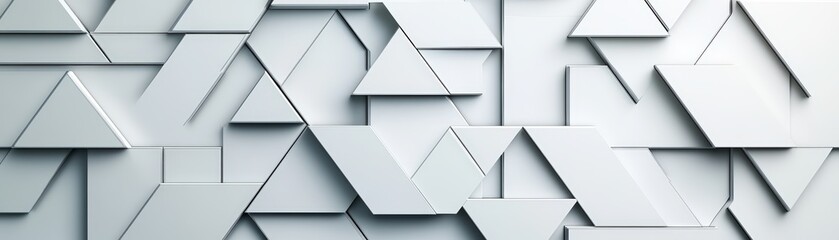Poster - Abstract 3d background with white triangles and photographic elements in modern design