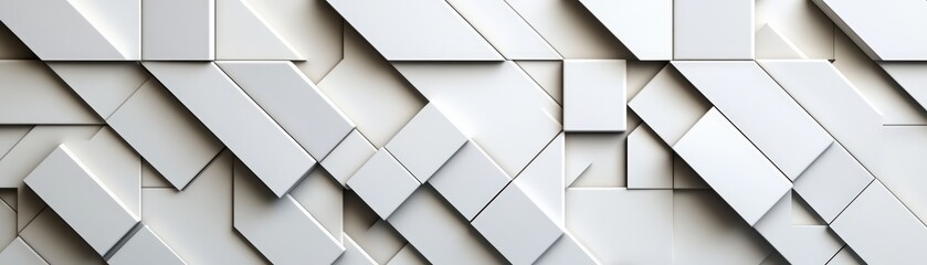 Poster - 3d abstract background of white cubes arranged in a pattern for modern design and art projects