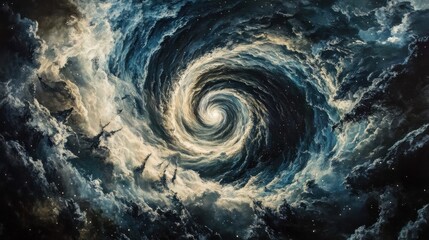 Poster - Dark swirling nebula of celestial energy and cosmic patterns