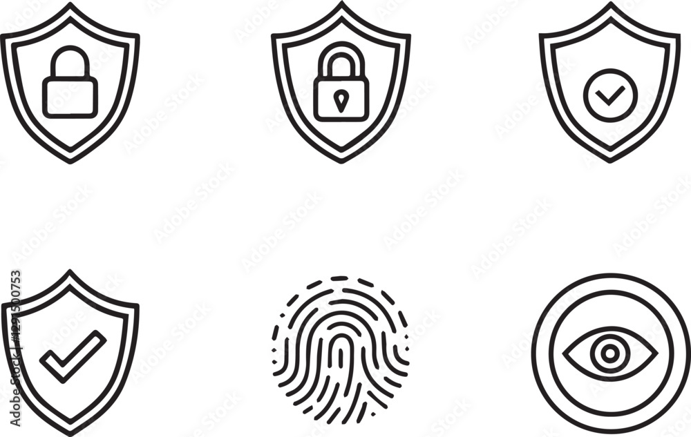 Digital security safety protection vector icon. Web security icon in ...