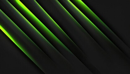 Aufkleber - dark abstract background with green neon lines, digital graphic design, modern futuristic wallpaper, technology concept