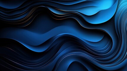 Poster - Abstract blue waves background with smooth flowing patterns and textures for design and creative projects
