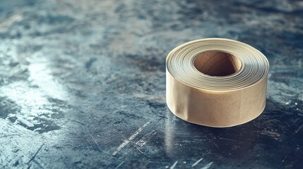 Poster - A brown roll of tape rests on a textured surface