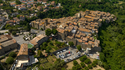 Wall Mural - Aerial view of the historic center of Vitorchiano, located in the province of Viterbo, Italy.