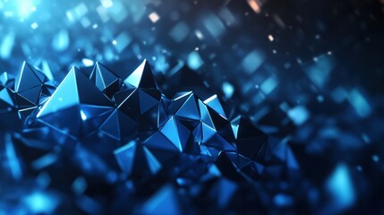 Poster - Abstract blue background featuring three-dimensional shapes and textures for creative design projects