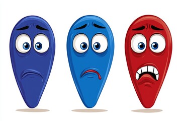 Aufkleber - thermometer emotional scale difference icon face emotion happy normal and angry vector illustration flat design isolated on white background Temperature and weather forecast
