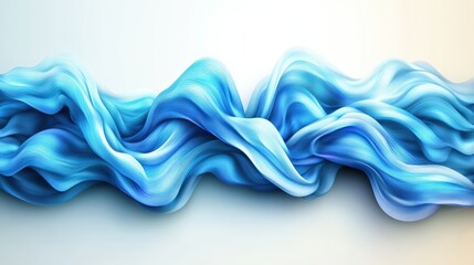 Poster - Abstract blue wave background with smooth flowing design and gradient texture for digital art and presentations