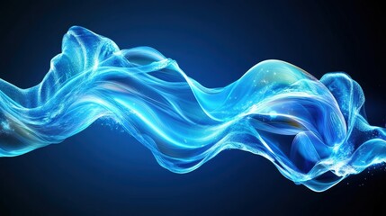 Poster - Abstract blue wave pattern design for background and wallpaper use in digital and print media