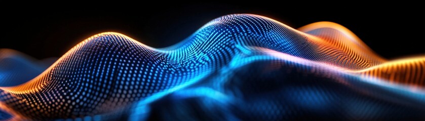 Poster - Wave of light glowing on a dark background creating a mesmerizing visual display of illumination