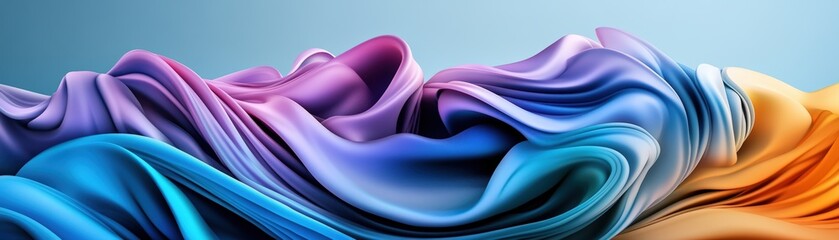 Poster - Abstract background featuring colorful flowing fabric with artistic design and texture elements