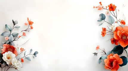 Poster - Elegant Watercolor Floral Fantasy with Delicate Pastel Roses and Gracefully Arranged Wildflowers on Soft White Background  Vibrant Botanical in Composition