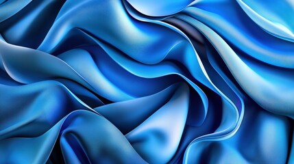 Poster - Blue silk fabric background with a smooth texture and subtle sheen for design and textile projects