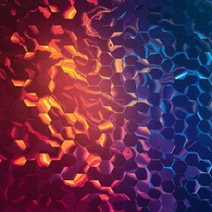 Poster - Abstract hexagon background with an interesting blend of colors