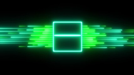 Neon QR code for payment. Scan qr code icon with laser. Isolated on black background.