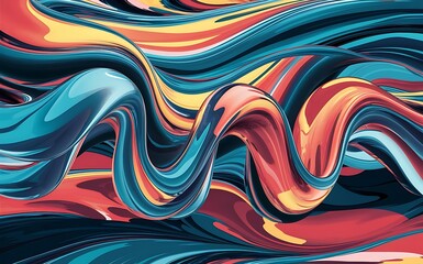 Poster - Wave liquid shape abstract fluid background trendy illustration eps10 vector creative interweaving art paint design colorful liquid shapes with flow effect for business poster banner cover