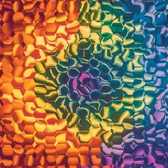Poster - Abstract hexagon background with an interesting blend of colors