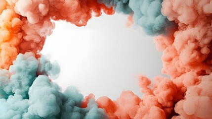 Poster - Ethereal Pastel Cloud like Shapes Softly Merging from Edges Creating a Serene and Minimalist Composition with Gentle White Space at the Center