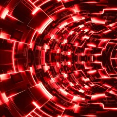 Poster - Abstract red lights wave pattern technology background