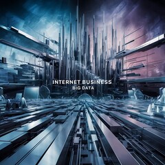 Poster - Technology abstract futuristic science background for internet business big data concept