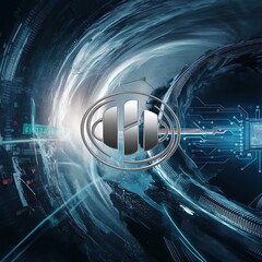 Poster - Technology abstract futuristic science background for internet business big data concept