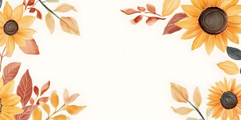 frame with flowers and leaves