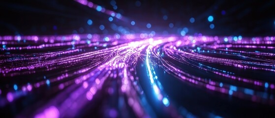 Poster - Abstract purple light background with soft glowing elements for creative design and art projects